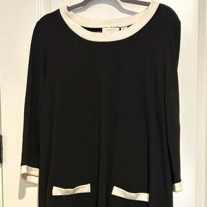 Chicos Black/Ecru Ponte Dress